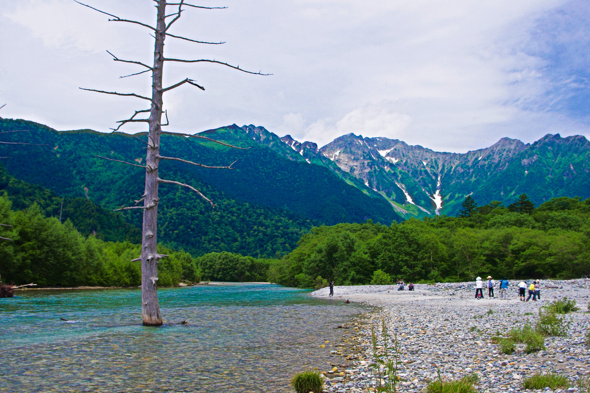 日本の風景 上高地の夏 穂高連峰と梓川 壁紙19x1280 壁紙館