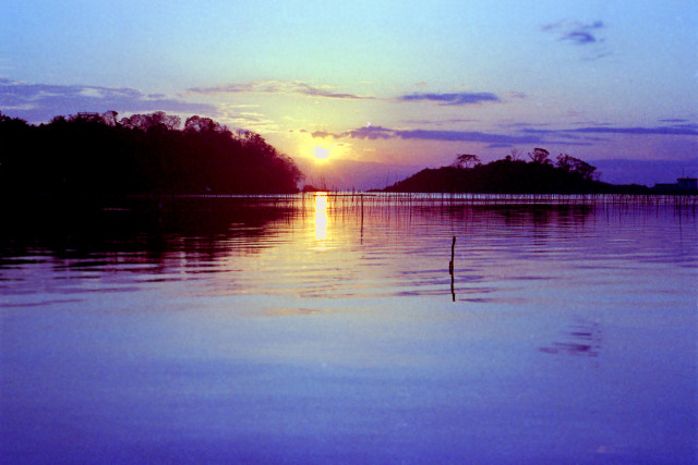 有珠湾の夕日