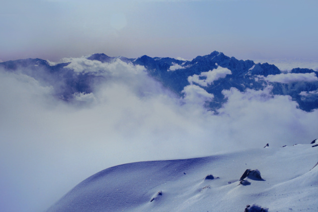 五竜岳からの立山と剱岳～1982年