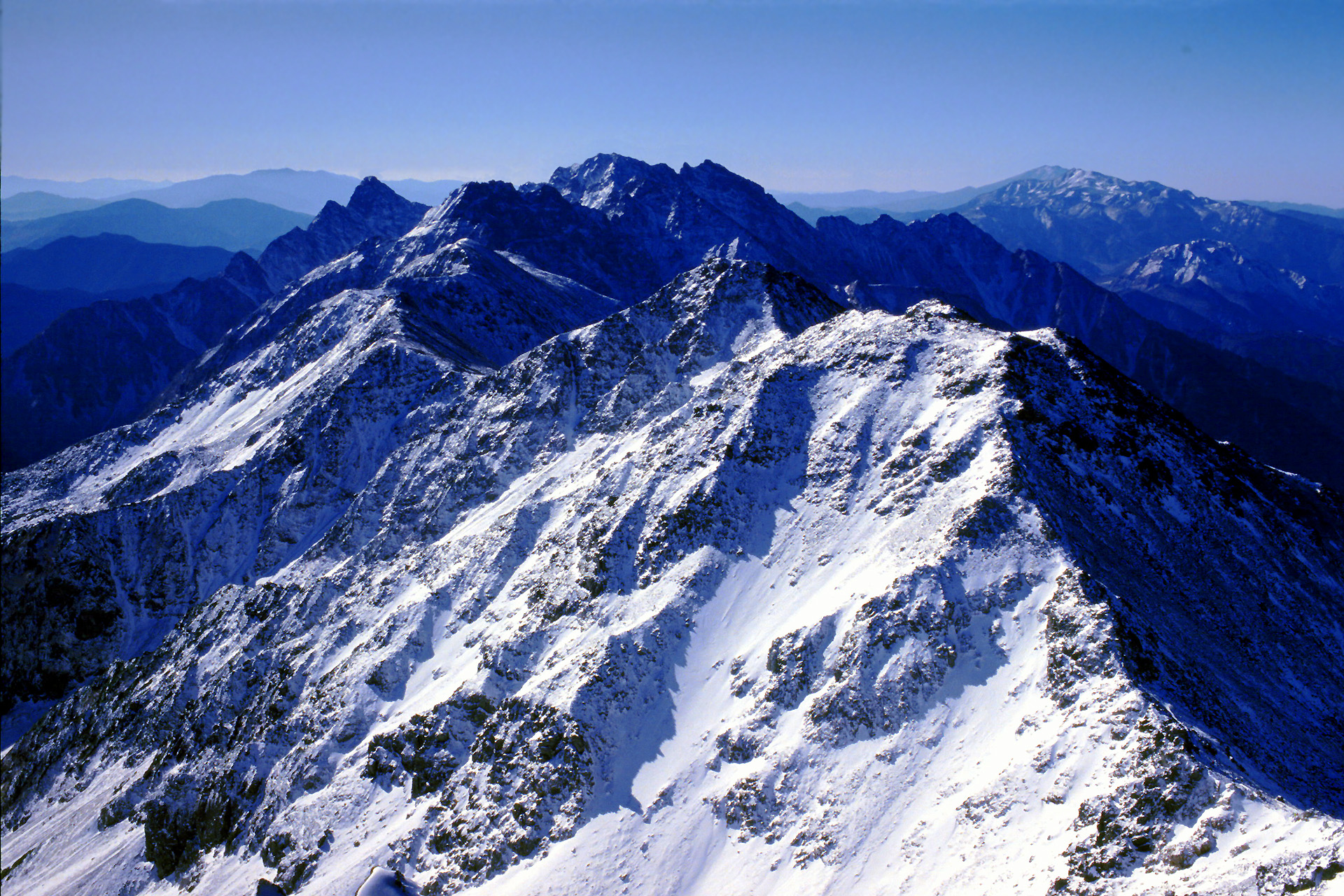 日本の風景「槍ヶ岳からの穂高連峰」壁紙1920x1280 - 壁紙館