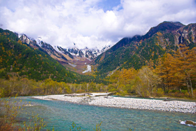 穂高連峰と明神岳