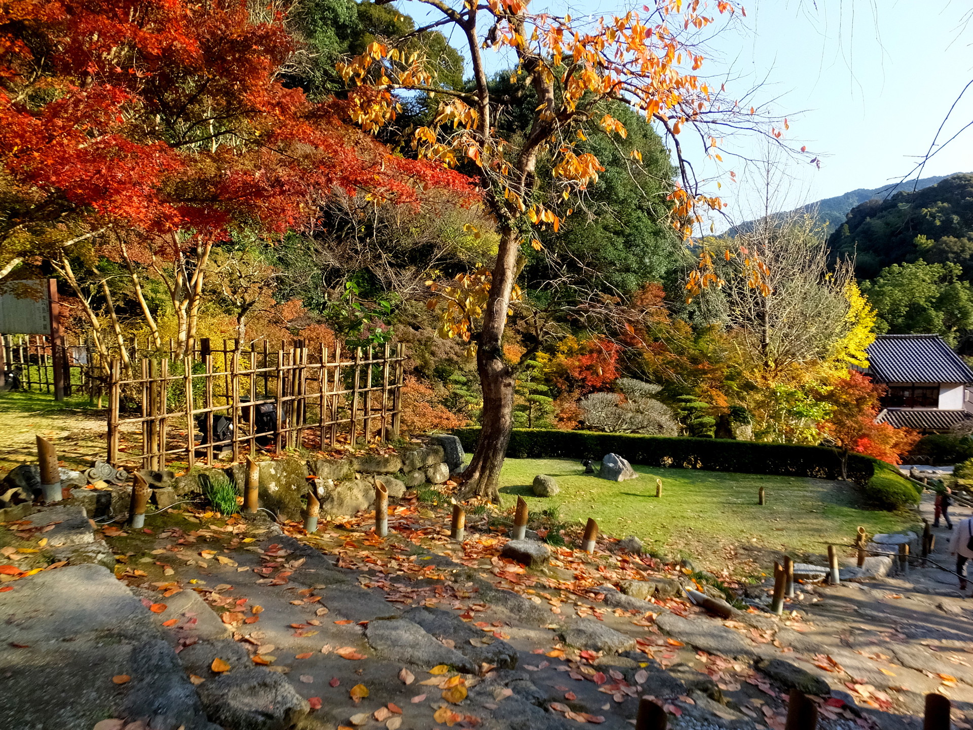 日本の風景 雪舟庭園 秋の夕暮れ 壁紙19x1440 壁紙館