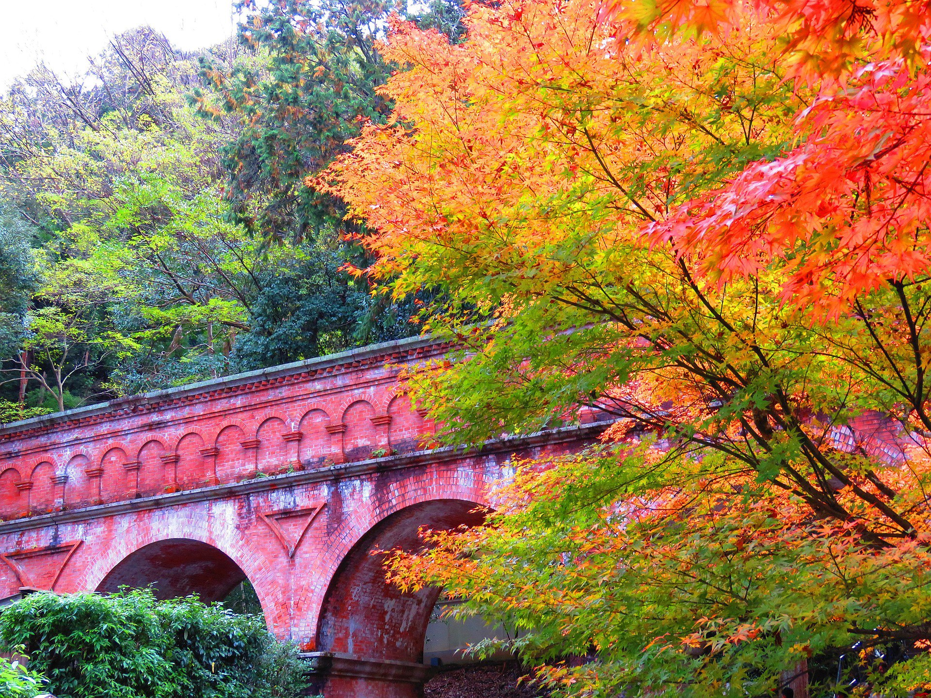日本の風景 秋の南禅寺水路閣 壁紙19x1440 壁紙館