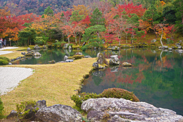 天龍寺 曹源池の紅葉