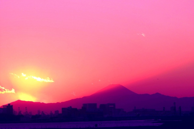 富士山の光芒