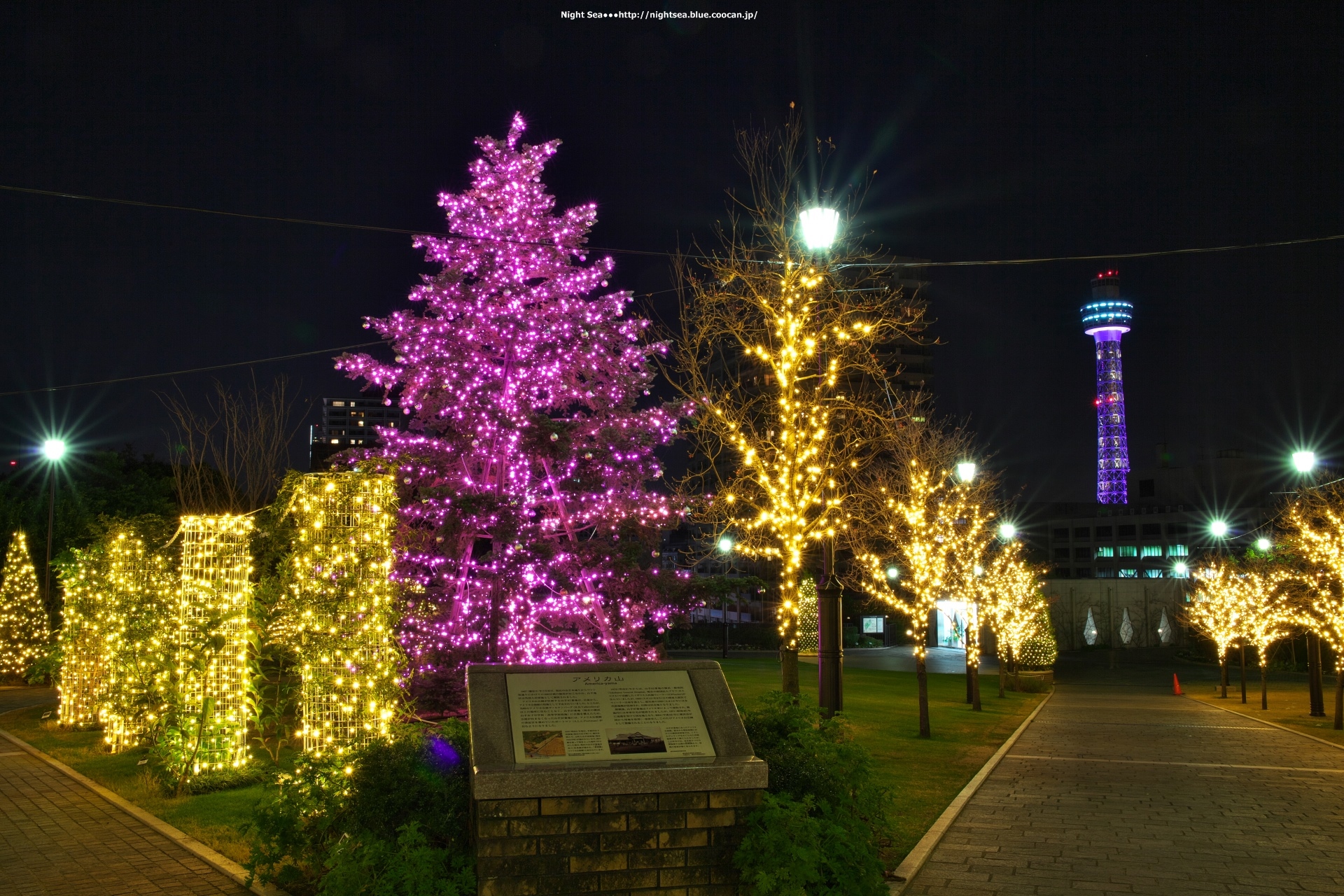 夜景 花火 イルミ アメリカ山から 壁紙19x1280 壁紙館