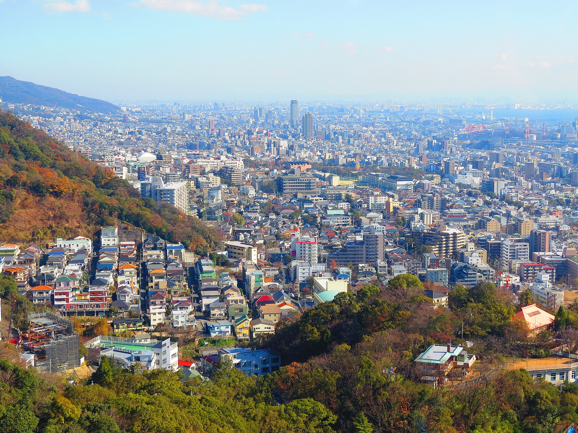 日本の風景 初冬の阪神間の街並遠望 壁紙19x1440 壁紙館