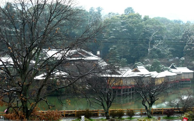 錦水亭雪景色