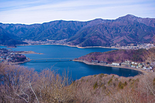 冬枯れの河口湖