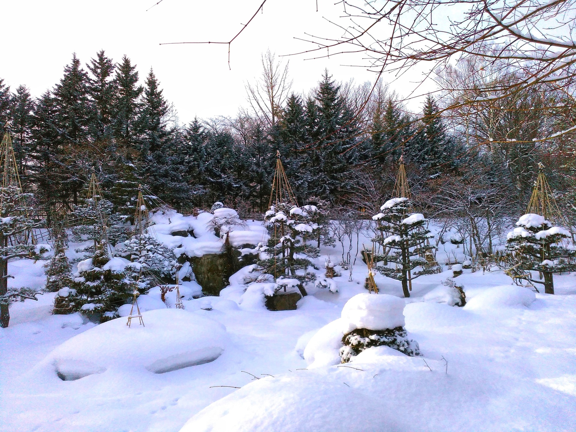 日本の風景 雪の日本庭園 壁紙19x1440 壁紙館