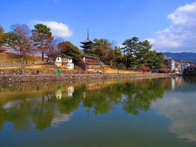 冬の奈良・猿沢の池