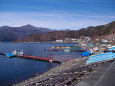 冬の河口湖 湖畔の風景