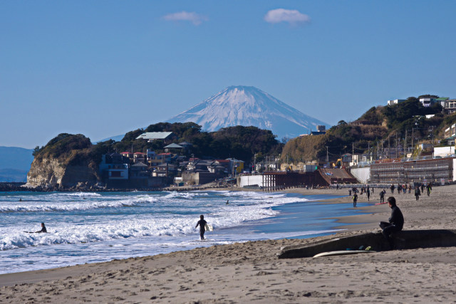 冬の湘南海岸