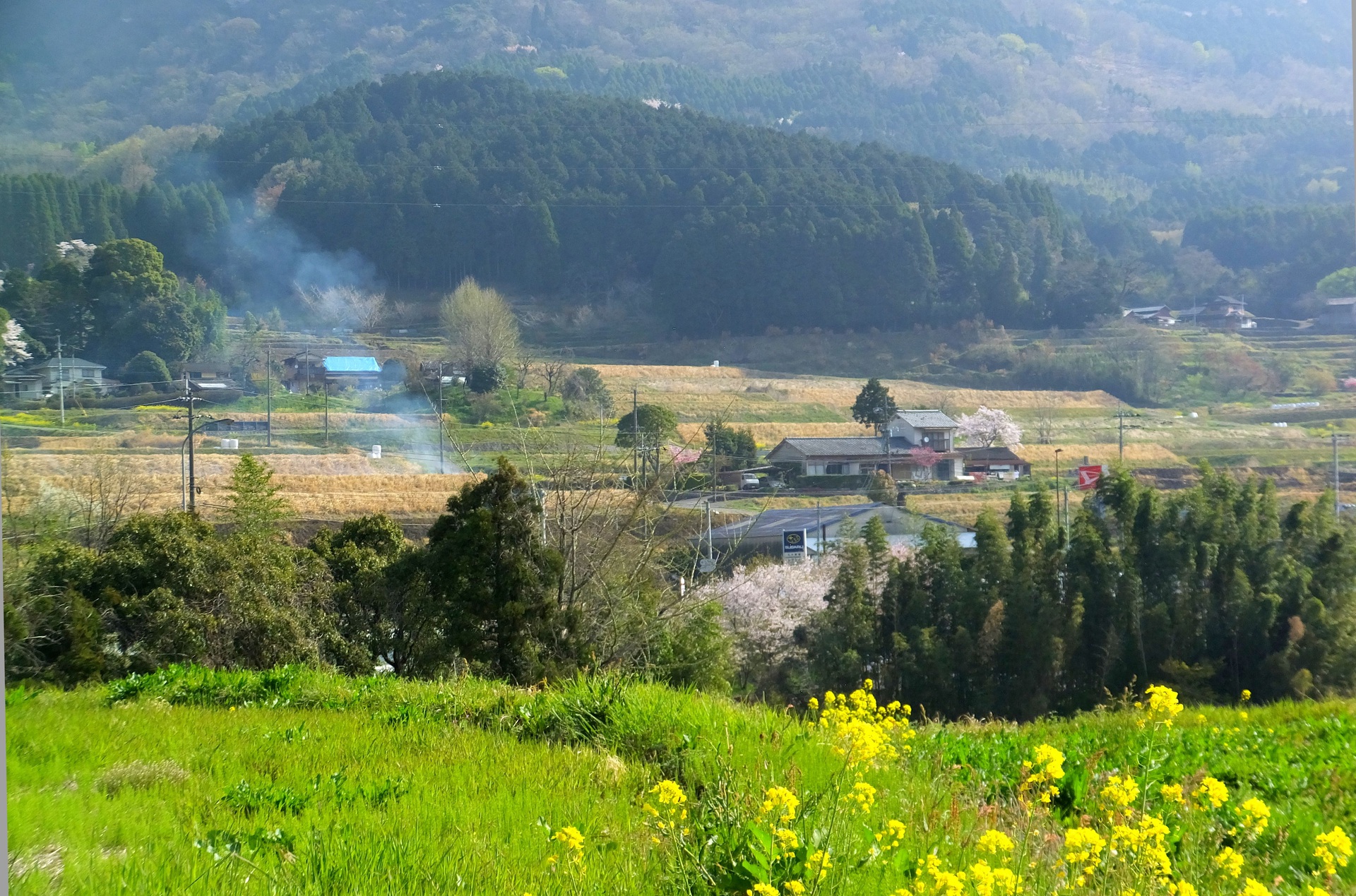 日本の風景 山村の春景色 壁紙19x1269 壁紙館