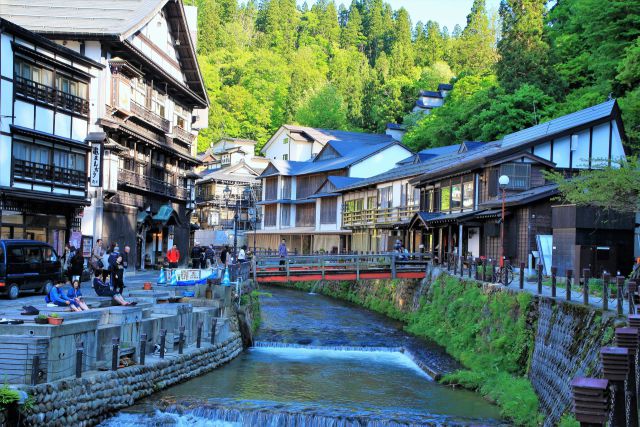 銀山温泉 足湯