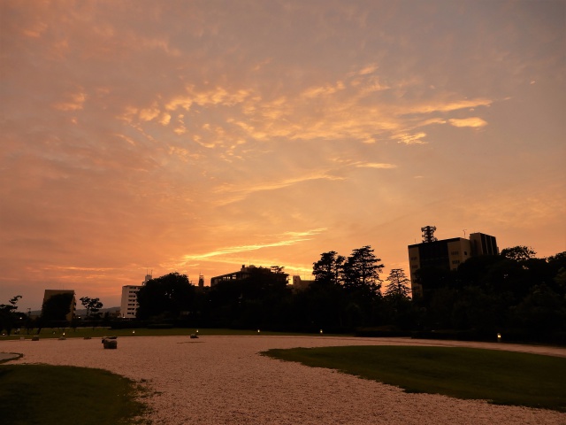 富山城址公園の夕景