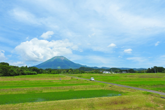 高原の棚田と大山