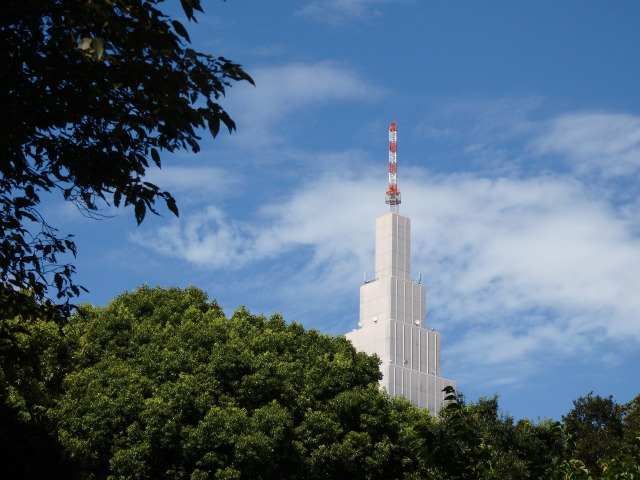 明治神宮からドコモタワーを望む