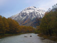 河童橋から早朝の焼岳