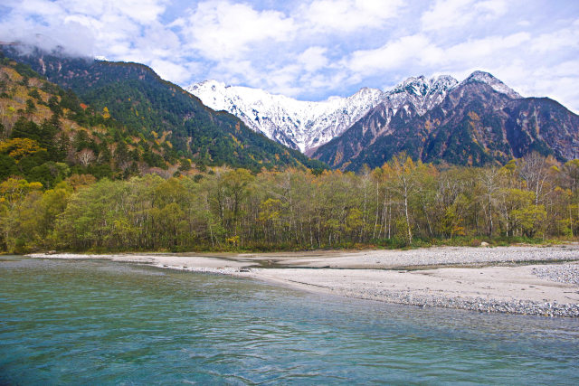 梓川と穂高連峰