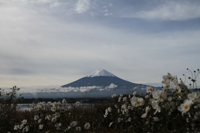 富士山初雪景色