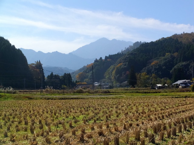 県境の山の近くの風景