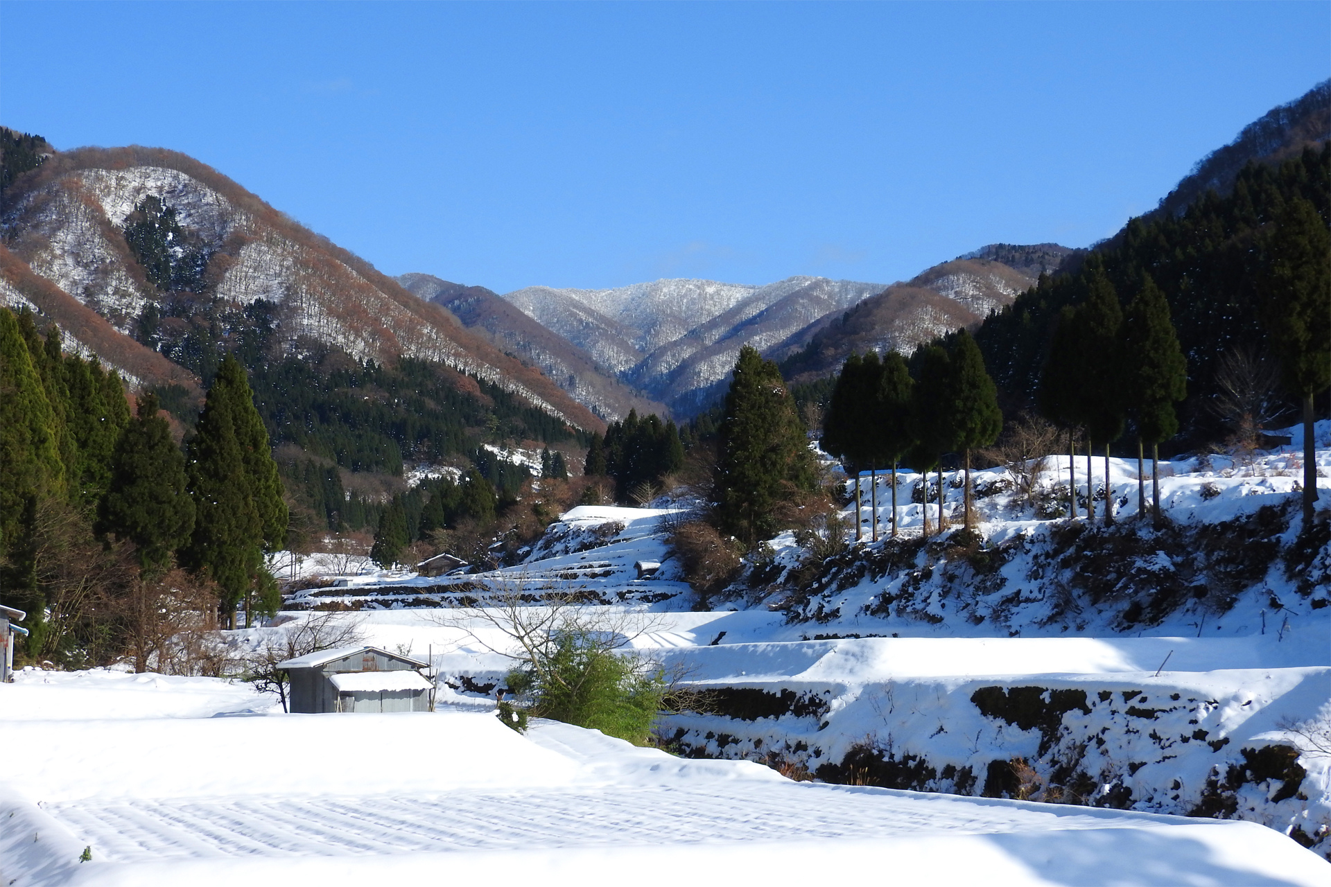 日本の風景「山里 雪の季節の始まり」壁紙1920x1280 - 壁紙館