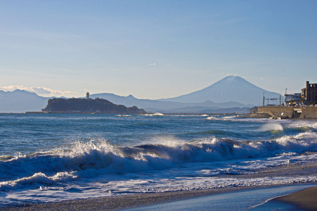 冬の湘南海岸