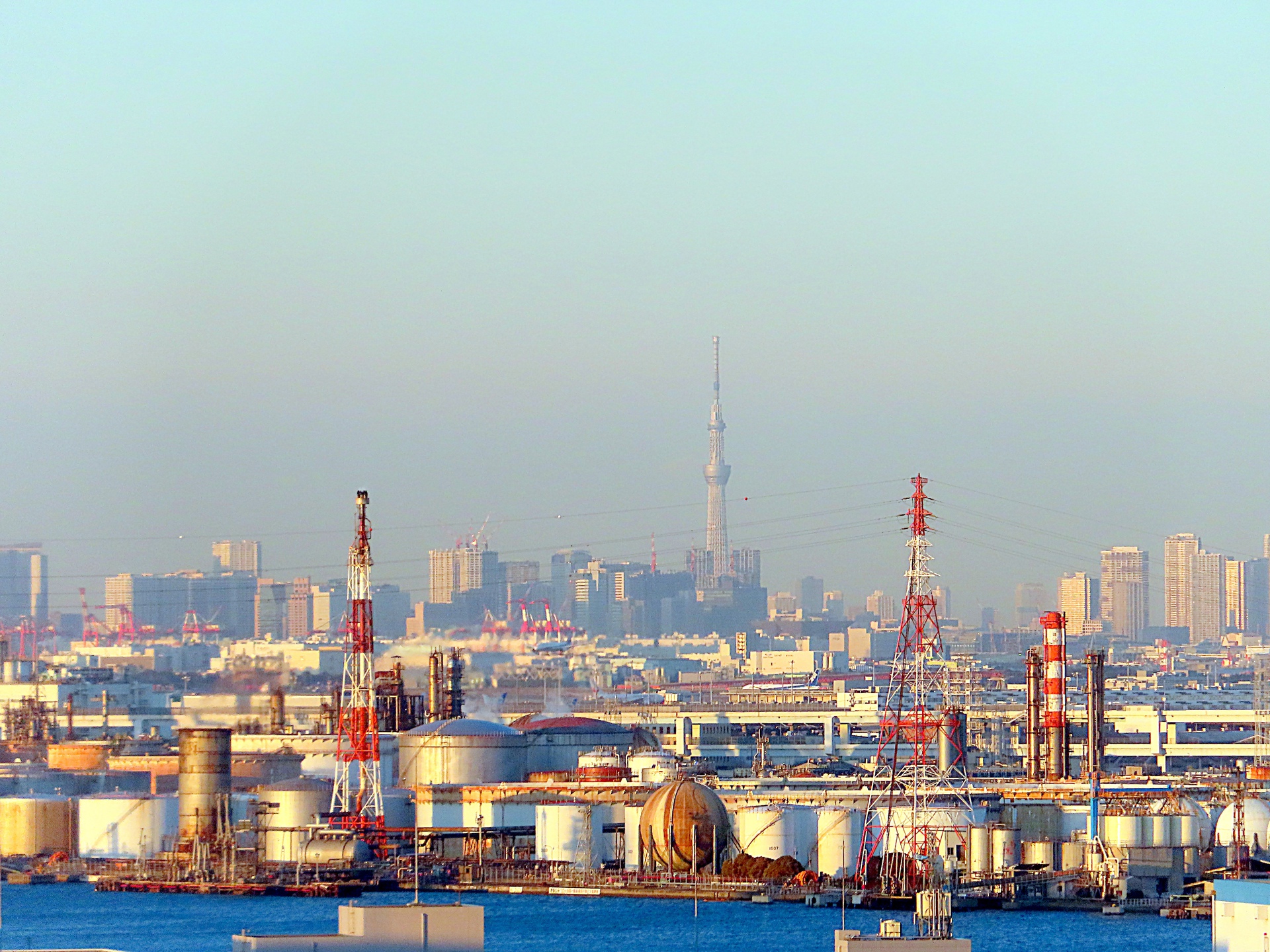 日本の風景 川崎からスカイツリーを望む 壁紙19x1440 壁紙館