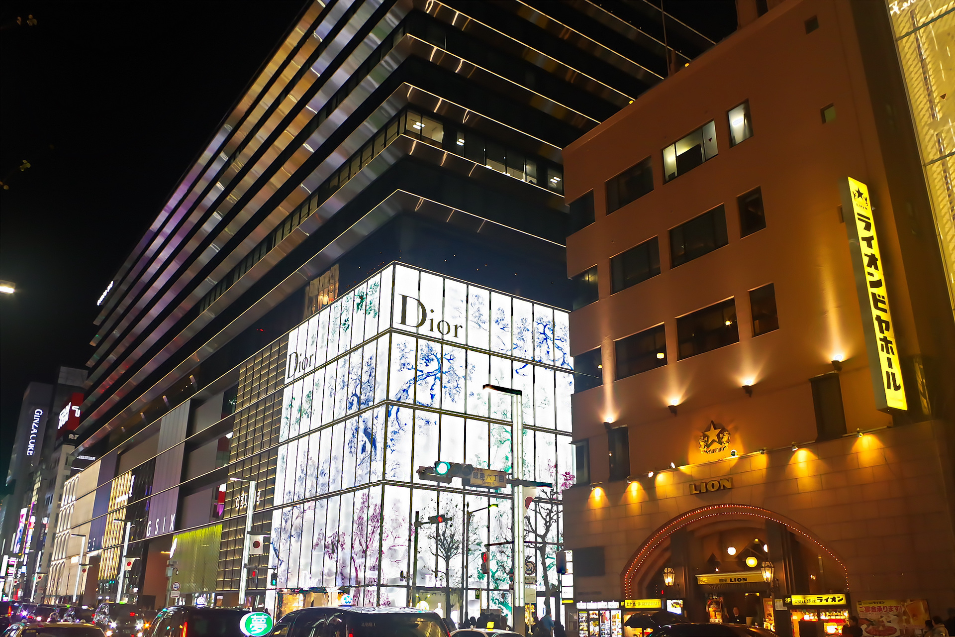 夜景 花火 イルミ 銀座夜景 壁紙19x1280 壁紙館