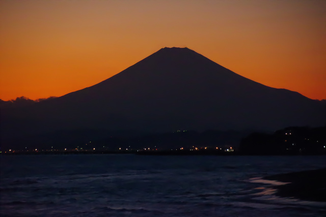 富士山の夕暮れ