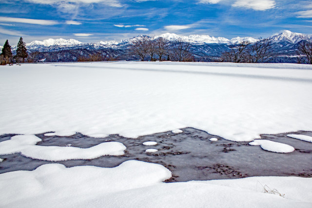 雪原と立山連峰