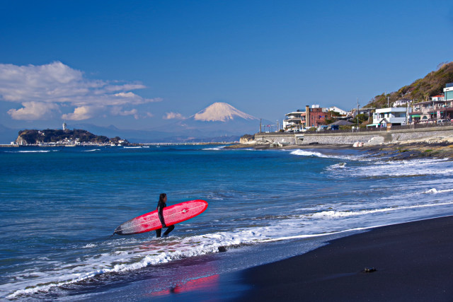 冬の湘南海岸