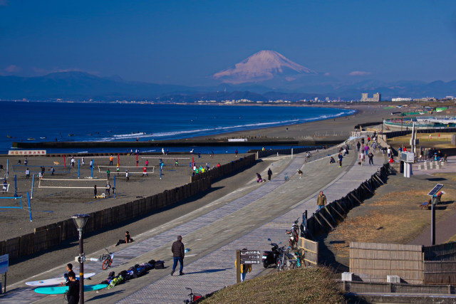 湘南海岸公園と富士山