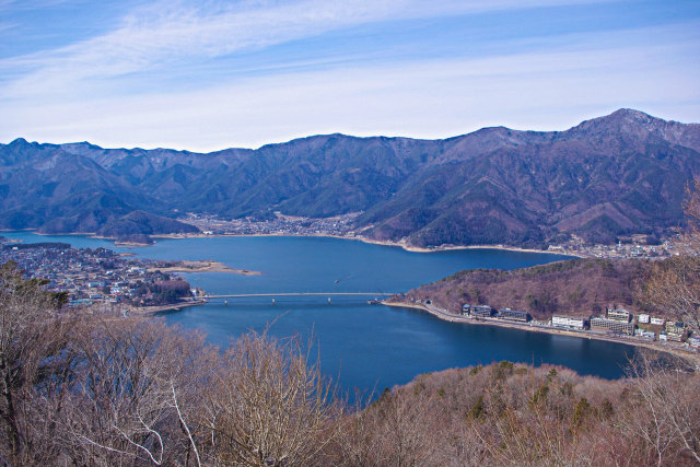 冬枯れの河口湖