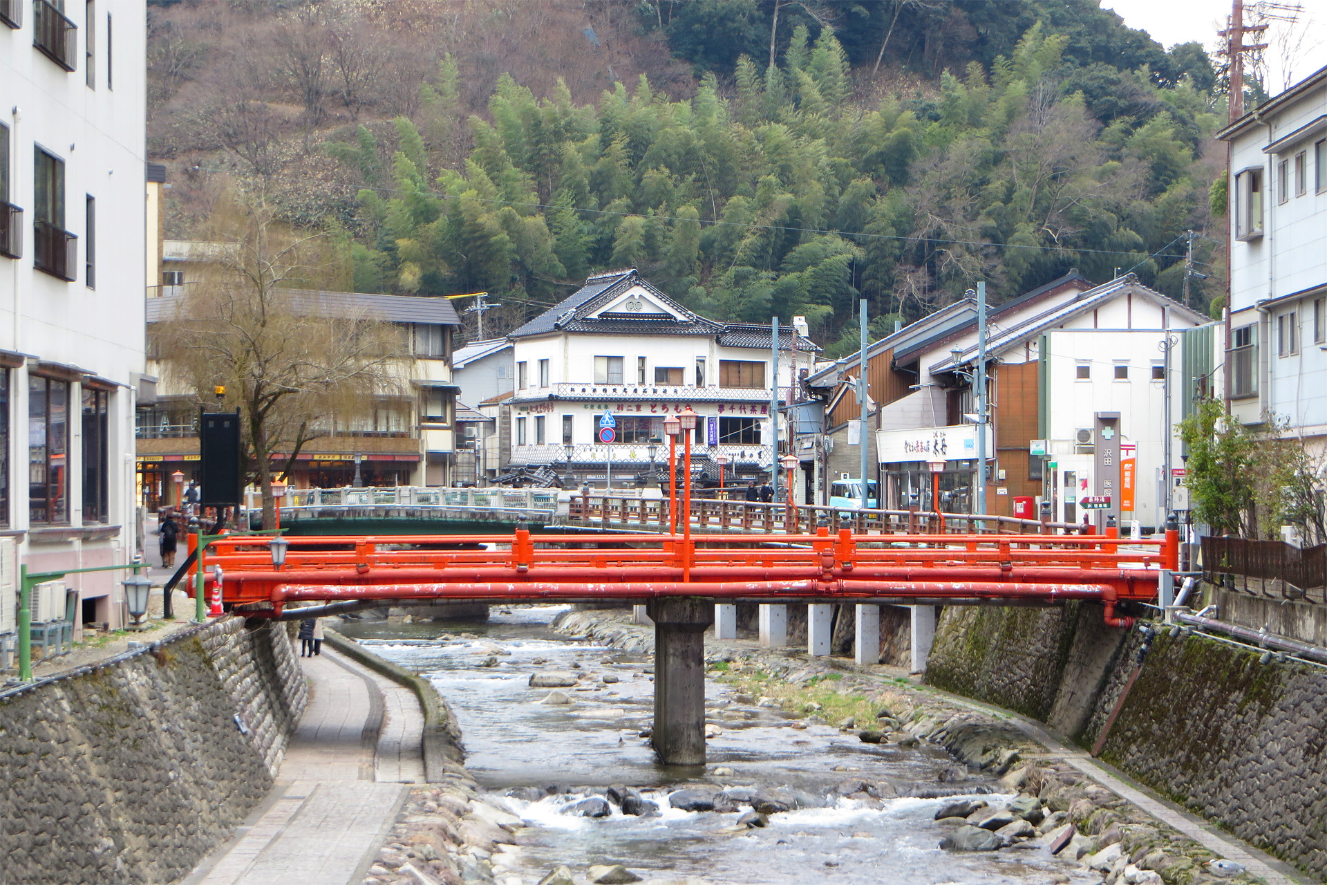 日本の風景 湯村温泉の町並み 冬3 壁紙19x1280 壁紙館