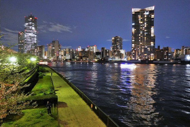 隅田川テラスの夜景