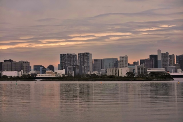 お台場海浜公園の夕暮れ