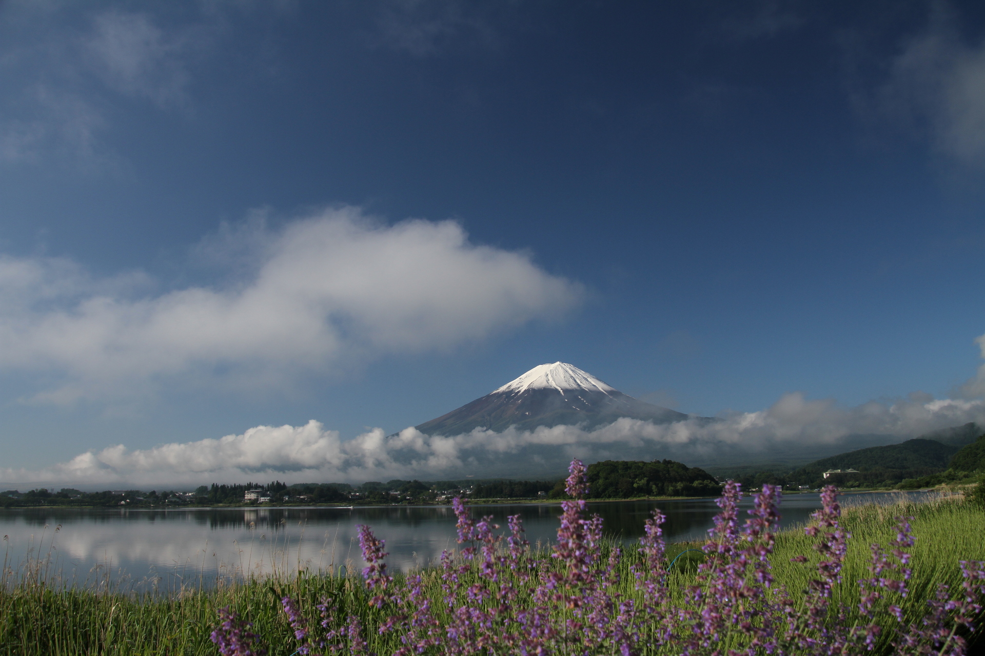 日本の風景 6月の富士山に雪 壁紙19x1280 壁紙館