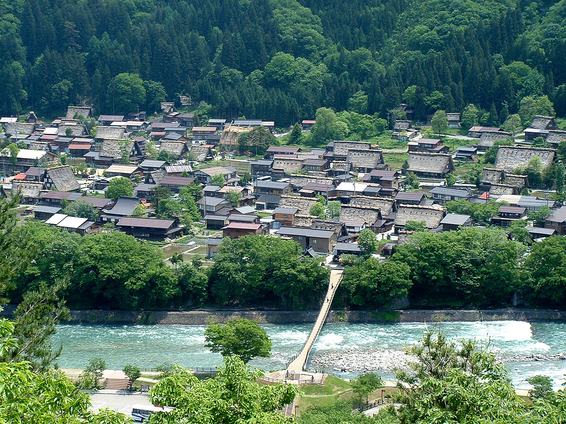 日本の風景 夏の白川郷 壁紙19x1440 壁紙館