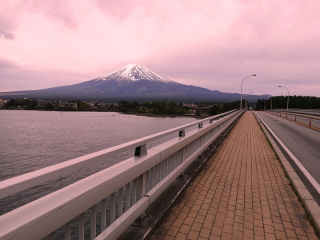 河口湖から富士山