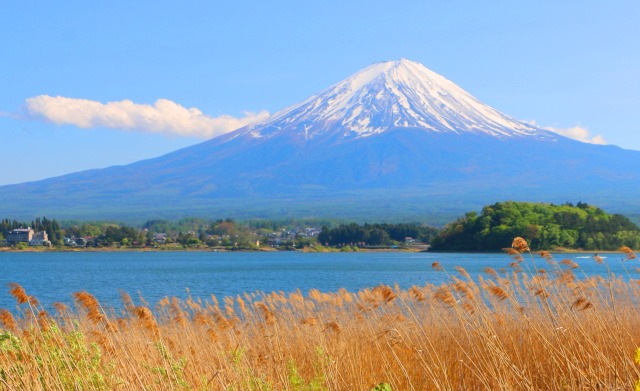 河口湖から富士山