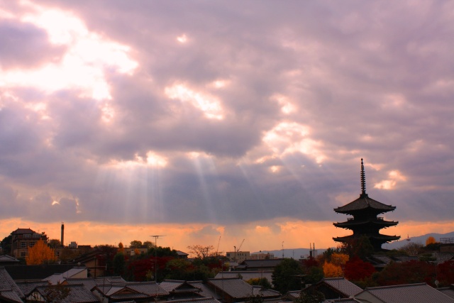 京都の夕暮れ