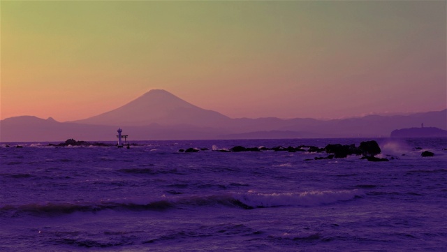 森戸海岸の富士山