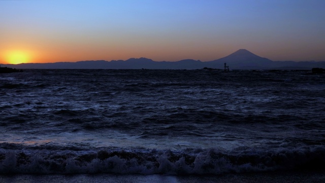 森戸海岸の落日