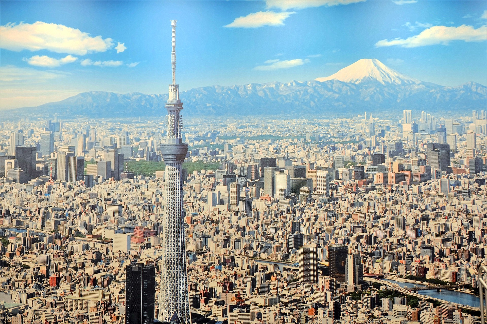 日本の風景 スカイツリーと富士山 壁紙19x1280 壁紙館