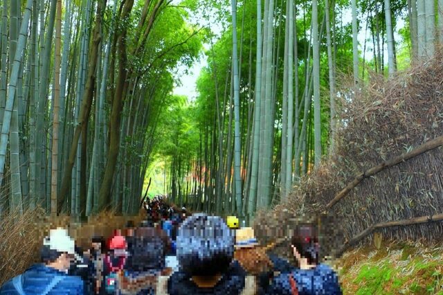 人多すぎ京都竹林