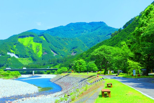 新緑の清流銚子川