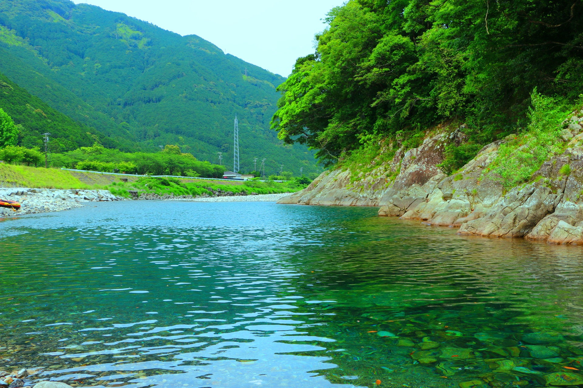 日本の風景 新緑の清流銚子川 壁紙19x1280 壁紙館