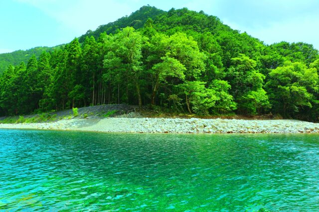 新緑の清流銚子川